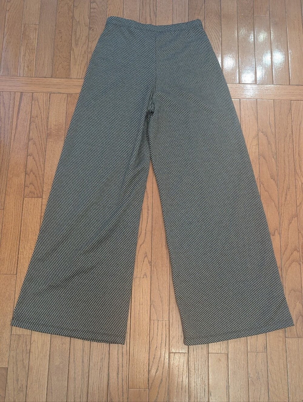 Max Studio Wide Legged Pant Black and White Checkered Knit - Picture 3 of 7
